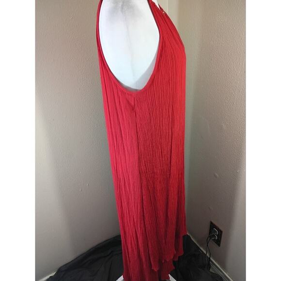 Mlle Gabrielle Dress Maxi High Low Orange Sz XL Gauzy Beach Festival - Picture 5 of 12